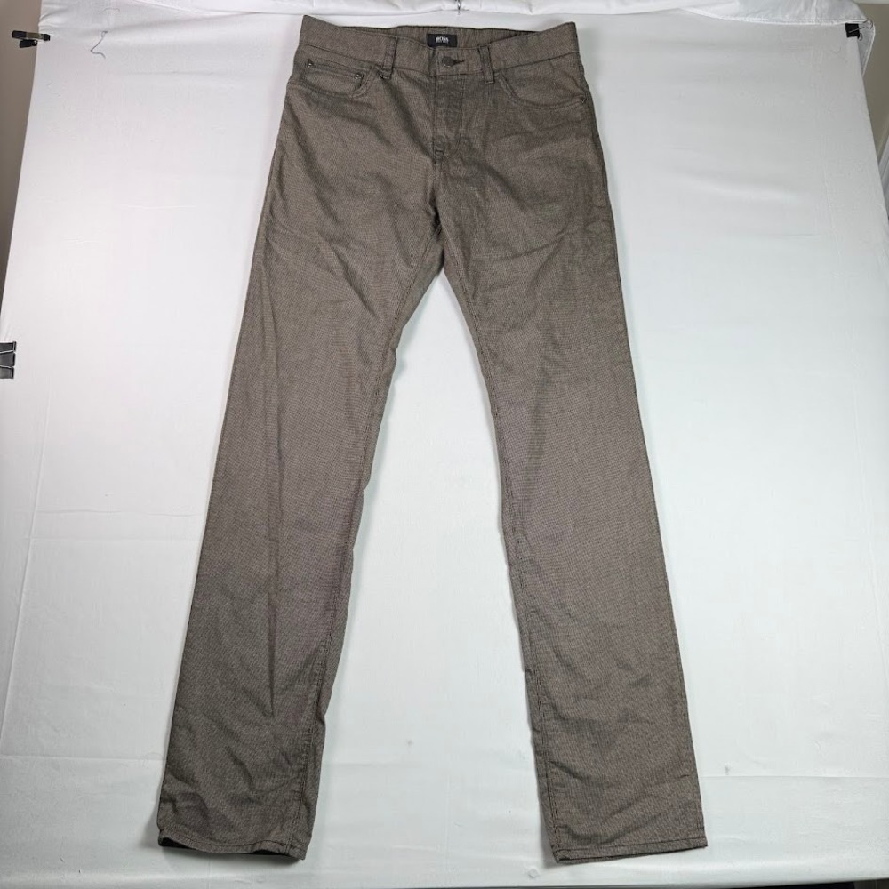 Hugo Boss Maine Brown Textured Stretch Pants Mens 31x34 (Fits 32x34) Regular Fit